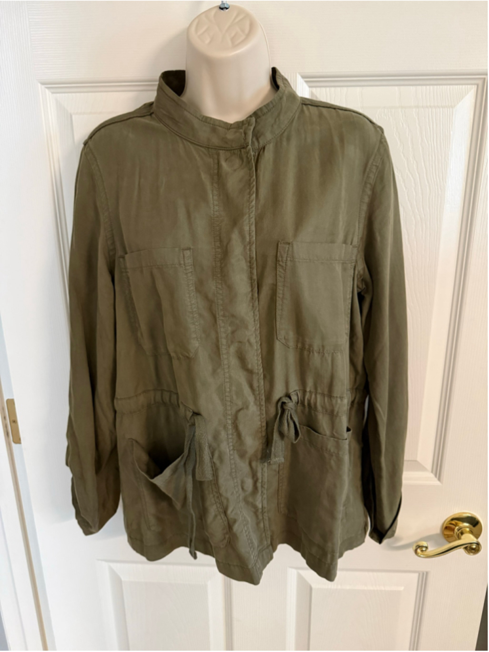 Social Standard by Sanctuary Tencel Safari Utility Jacket Olive Green M EUC